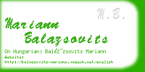 mariann balazsovits business card